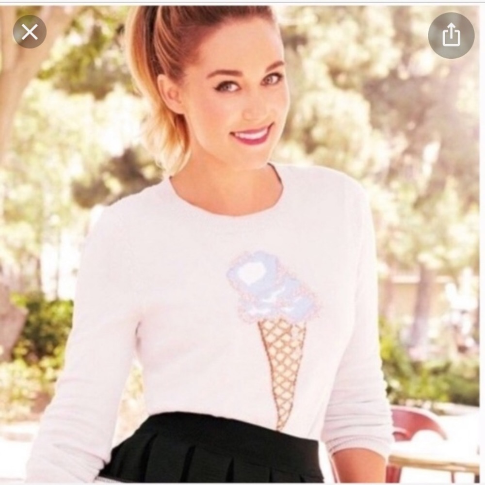 Lauren Conrad Grey Ice Cream Cone Sweater …